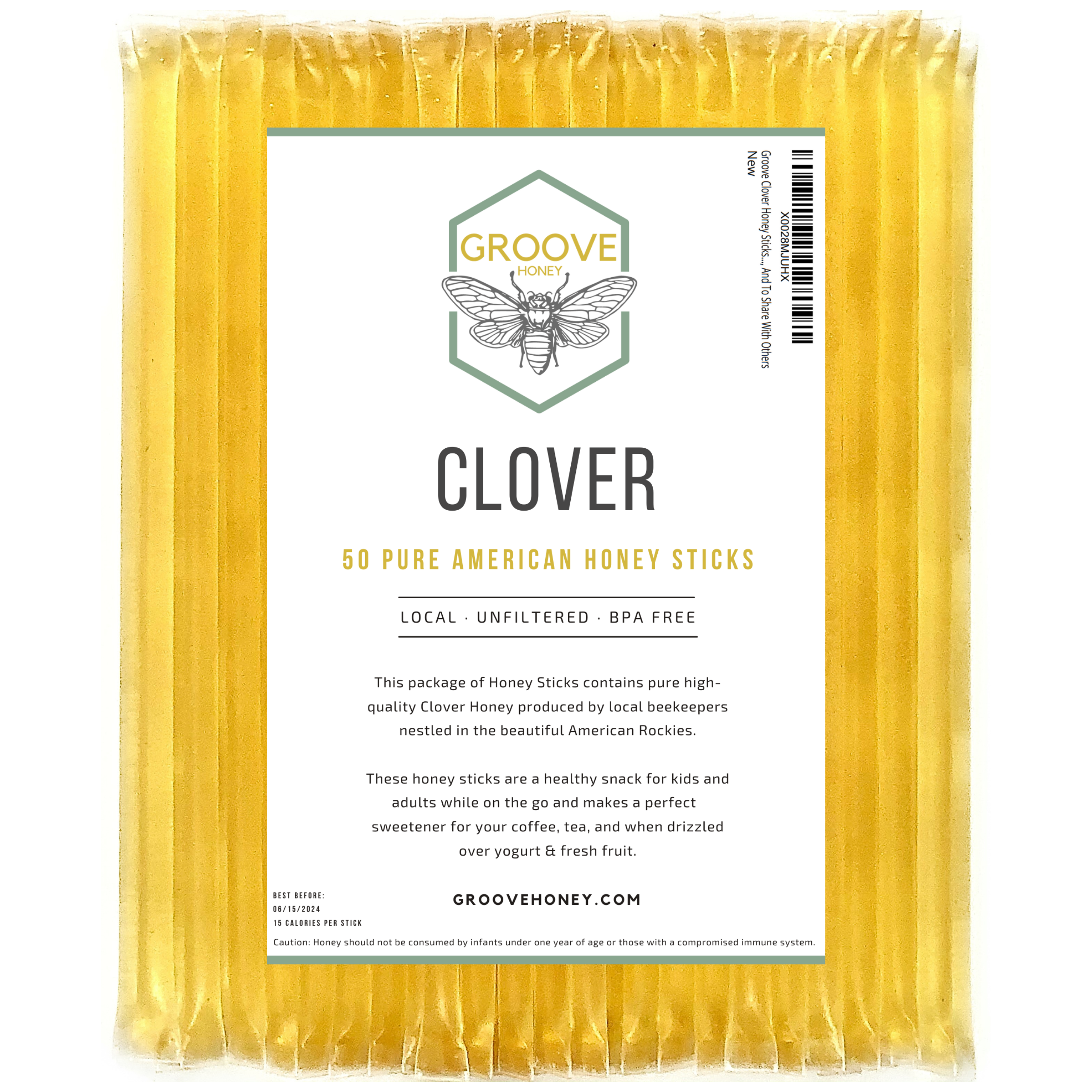 Groove Honey | 50 Clover Honey Sticks